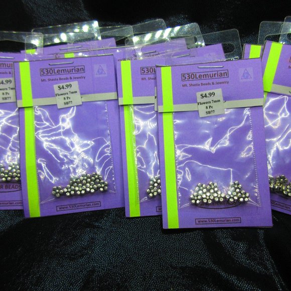 Silver Plated 7mm Flower Spacer Beads 8Pcs In Each Package Lot Of 10 Packages - Picture 2 of 3